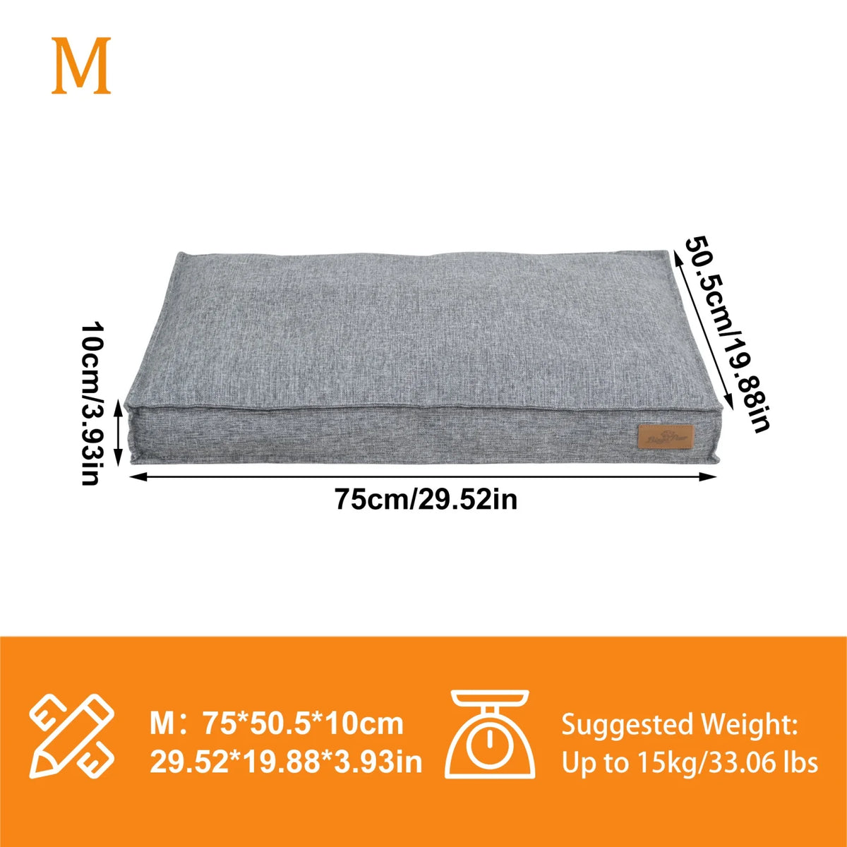 Bingopaw Waterproof Dog Bed With Cozy Linen Cover Foam Base