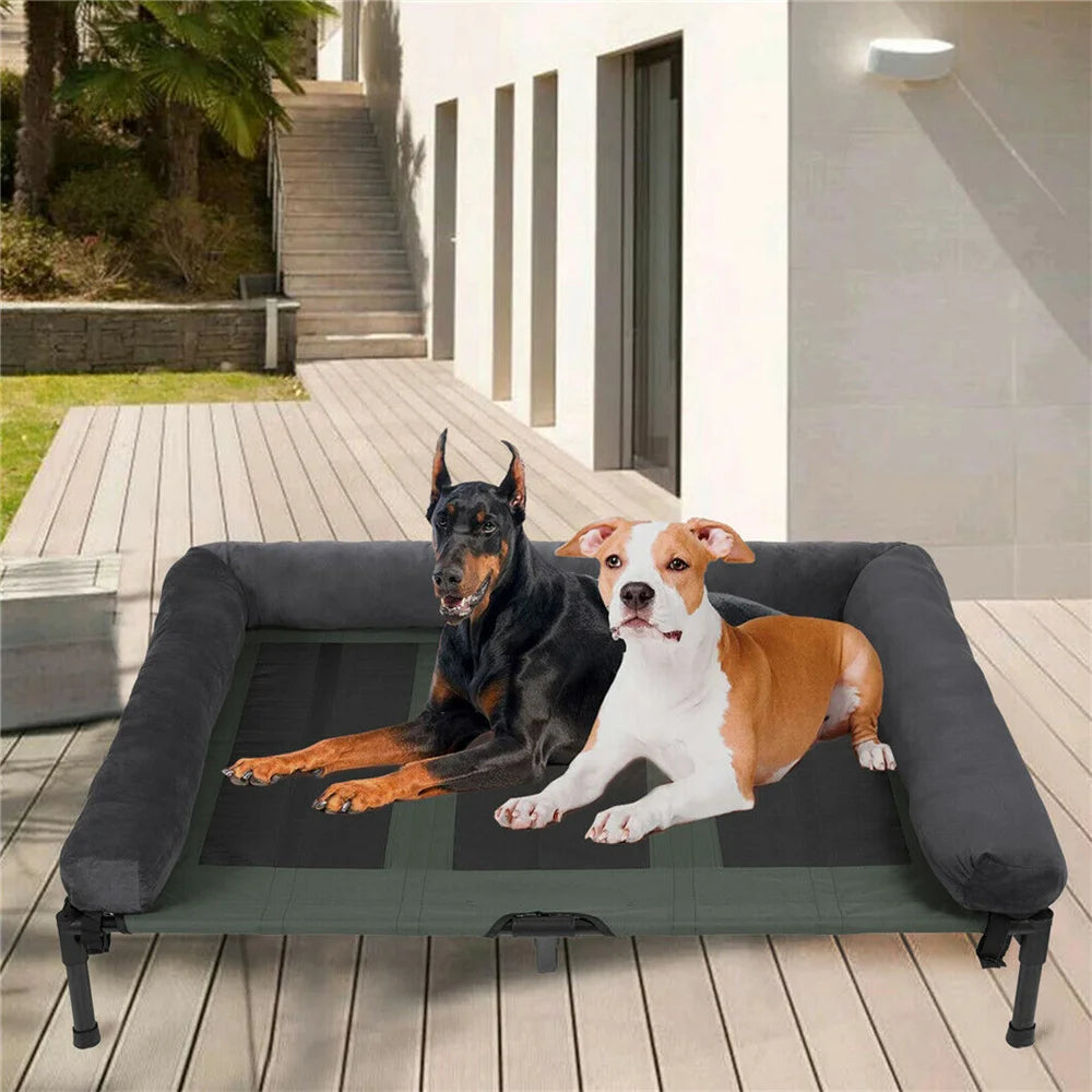 Borwart Raised Outdoor Dog Bed With Breathable Cooling Mat