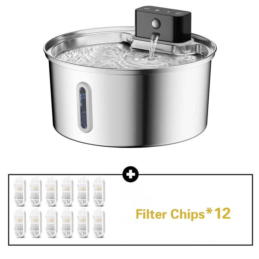 Wireless Stainless Steel Automatic Pet Water Fountain For Cats And Dogs