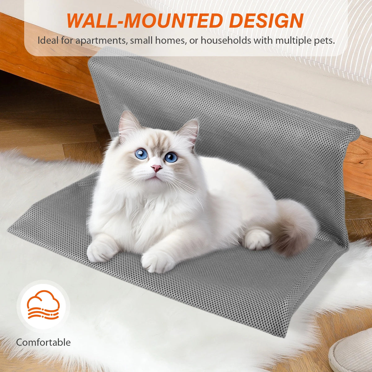 Cat Pet Animal Hanging Bed Detachable and Foldable Hanging Cat Nest Cats L-shaped Hammock for Cats and Kittens