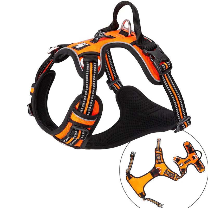 Winhyepet Training Dog Vest Pet Reflectiv Light Nylon Padding Dog service Harness Protective Clothes For Small Meduim Large