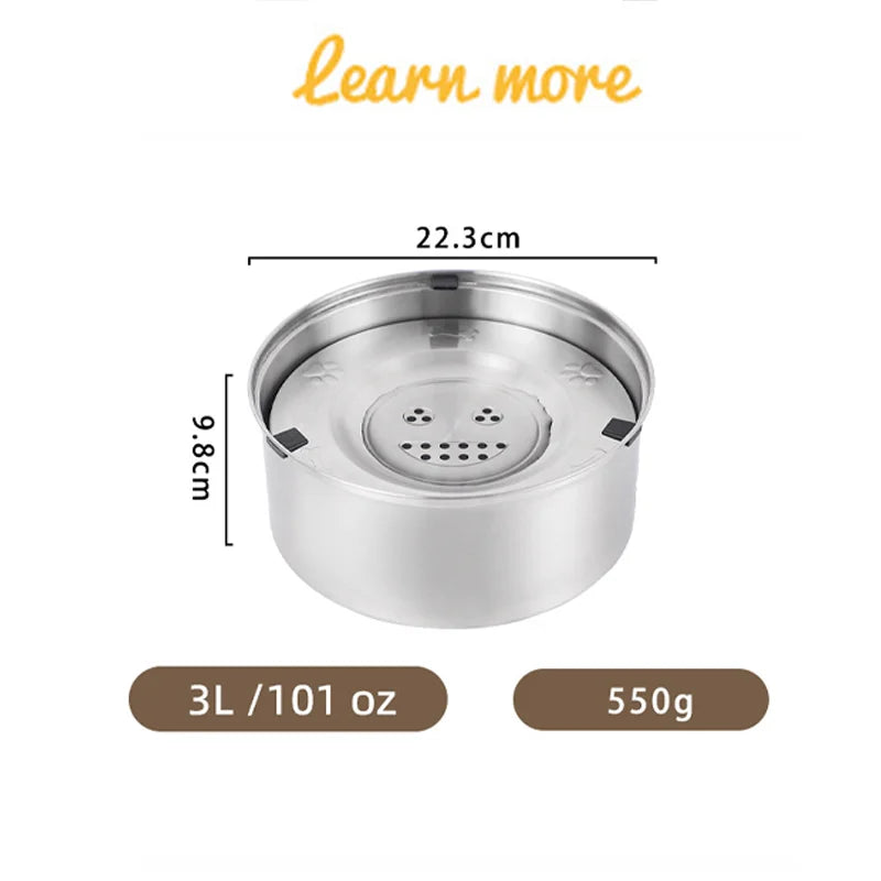Stainless Steel Floating Dog And Cat Water Feeder Bowl