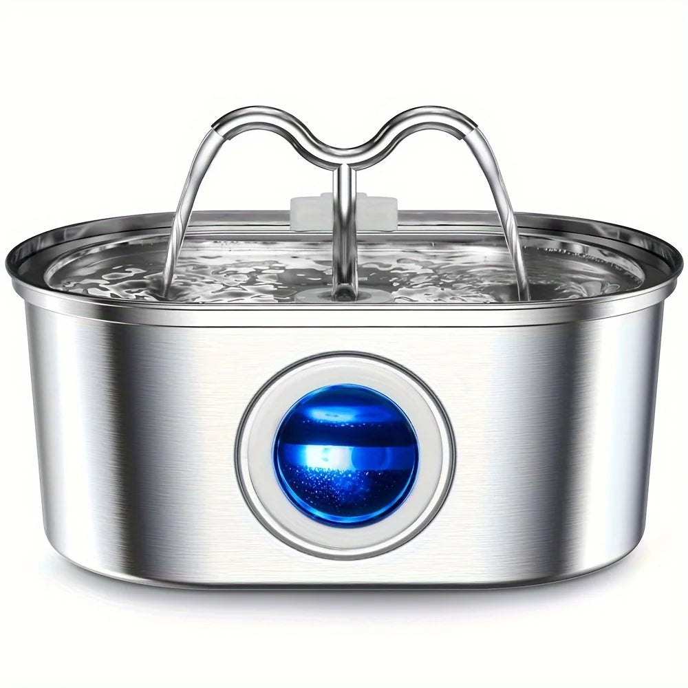 Stainless Steel Cat Water Fountain With Continuous Flow Design