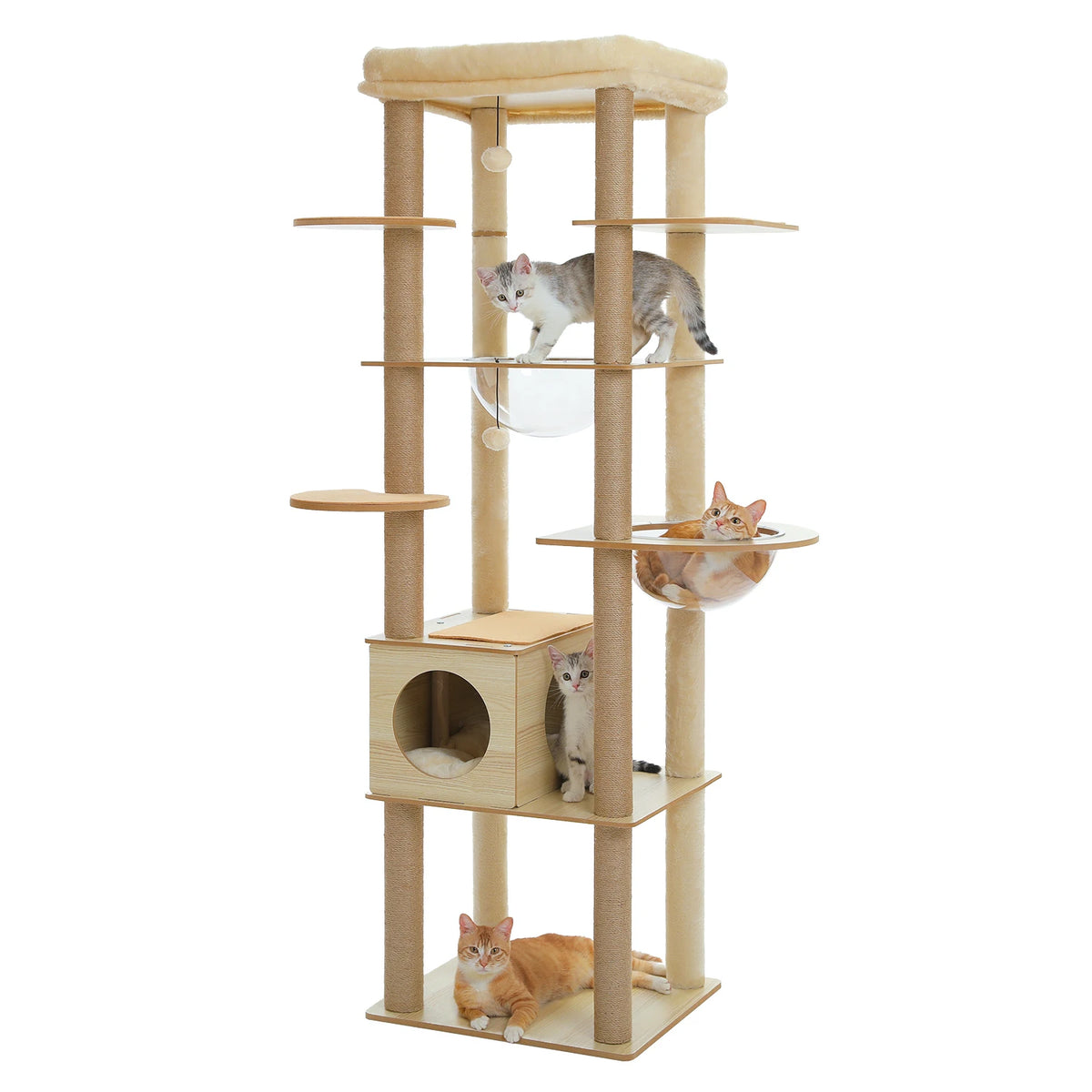 PAWZ Ro Multi-Level Indoor Cat Tree With Condo And Hammock