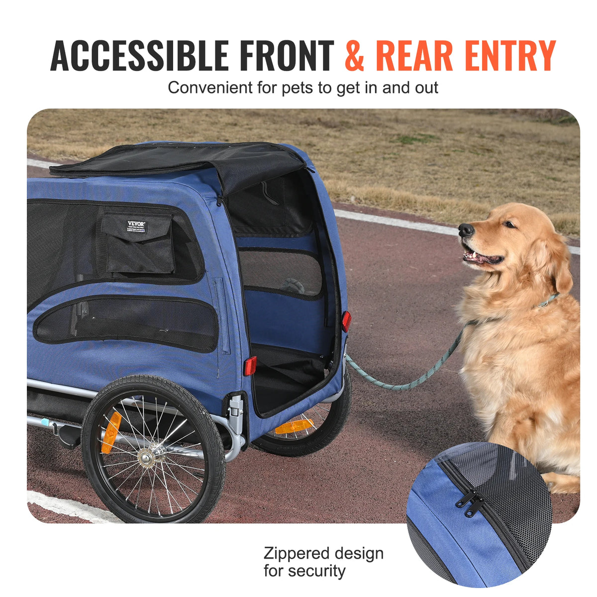 Collapsible Pet Cart Dog Bike Trailer Bicycle Carrier Coupler Reflectors