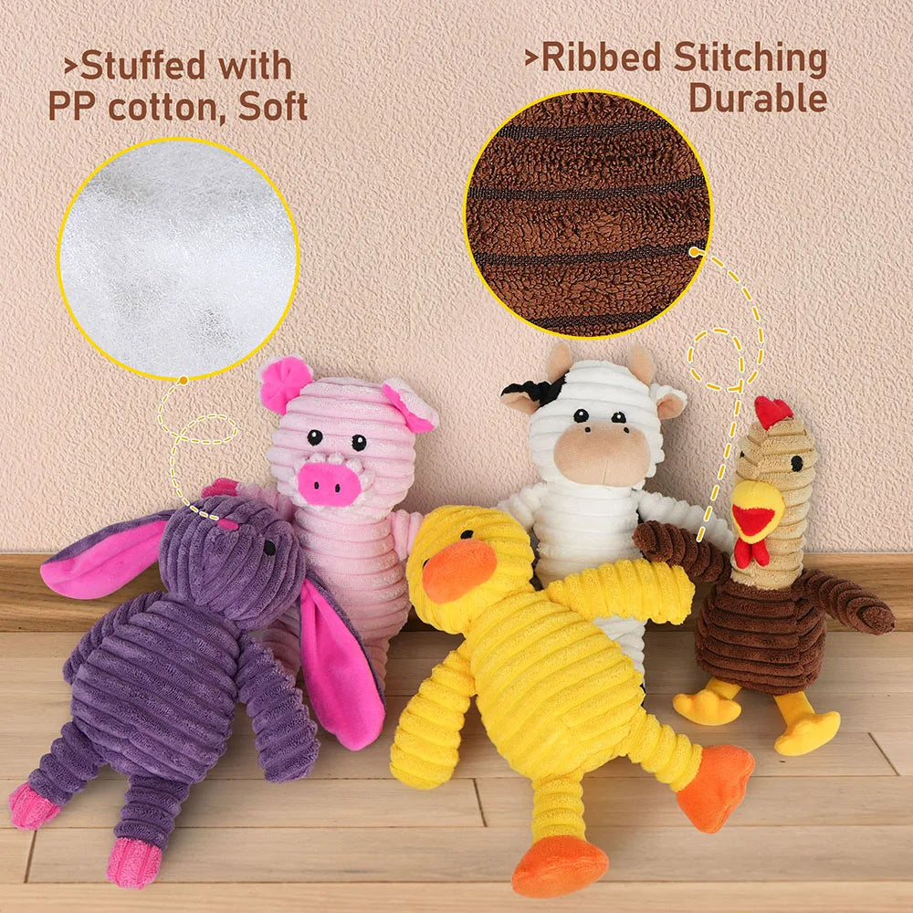 Premium Plush Squeaky Dog Chew Toy Assortment Bundle