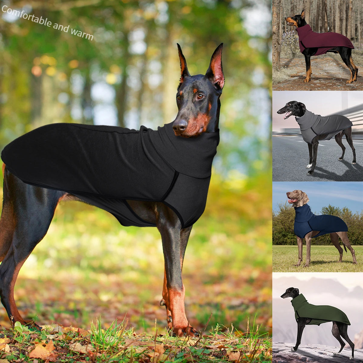 Dog Fleece Winter Coat Pajamas Turtleneck Stretch Greyhound Apparel