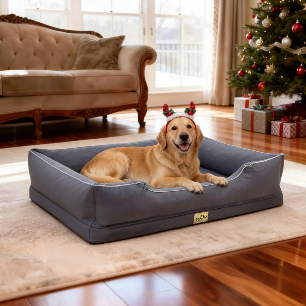 Borwart Orthopedic Dog Bed With Removable Cover And Waterproof Liner