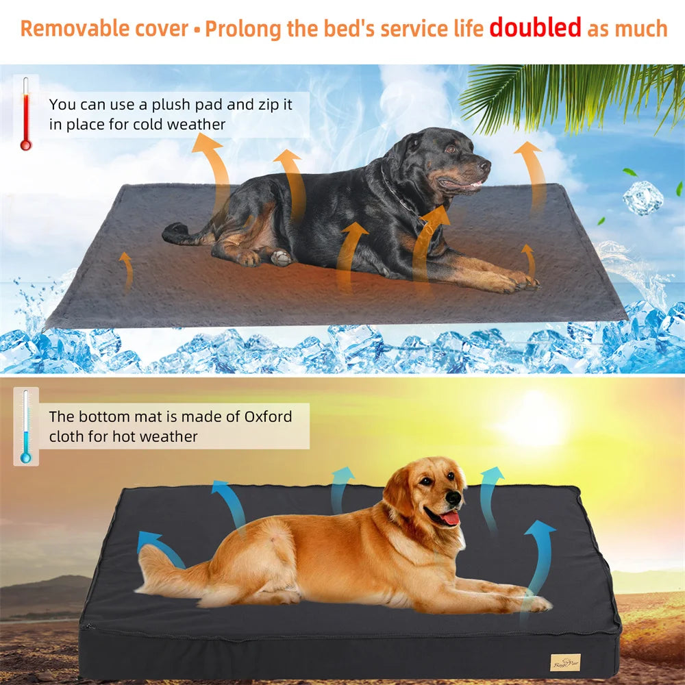 Borwart Waterproof Orthopedic Dog Bed With Removable Washable Cover