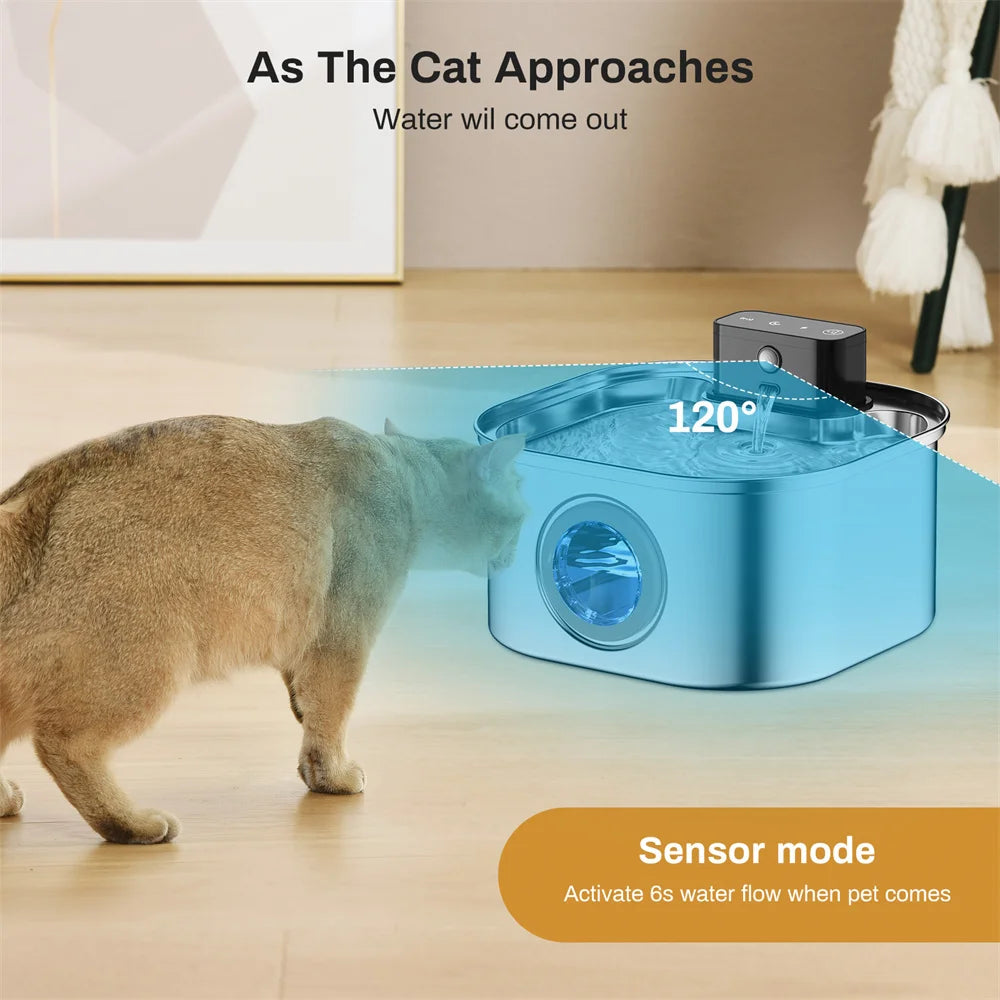 Wireless Stainless Steel Automatic Pet Water Fountain For Cats And Dogs