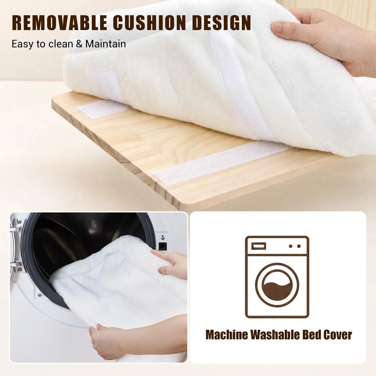 Solid Wood Wall Mounted Cat Bed With Washable Cushion Heavy Duty Hanging Cat Shelf Easy Install Corner Wall Furniture For Indoor Cats