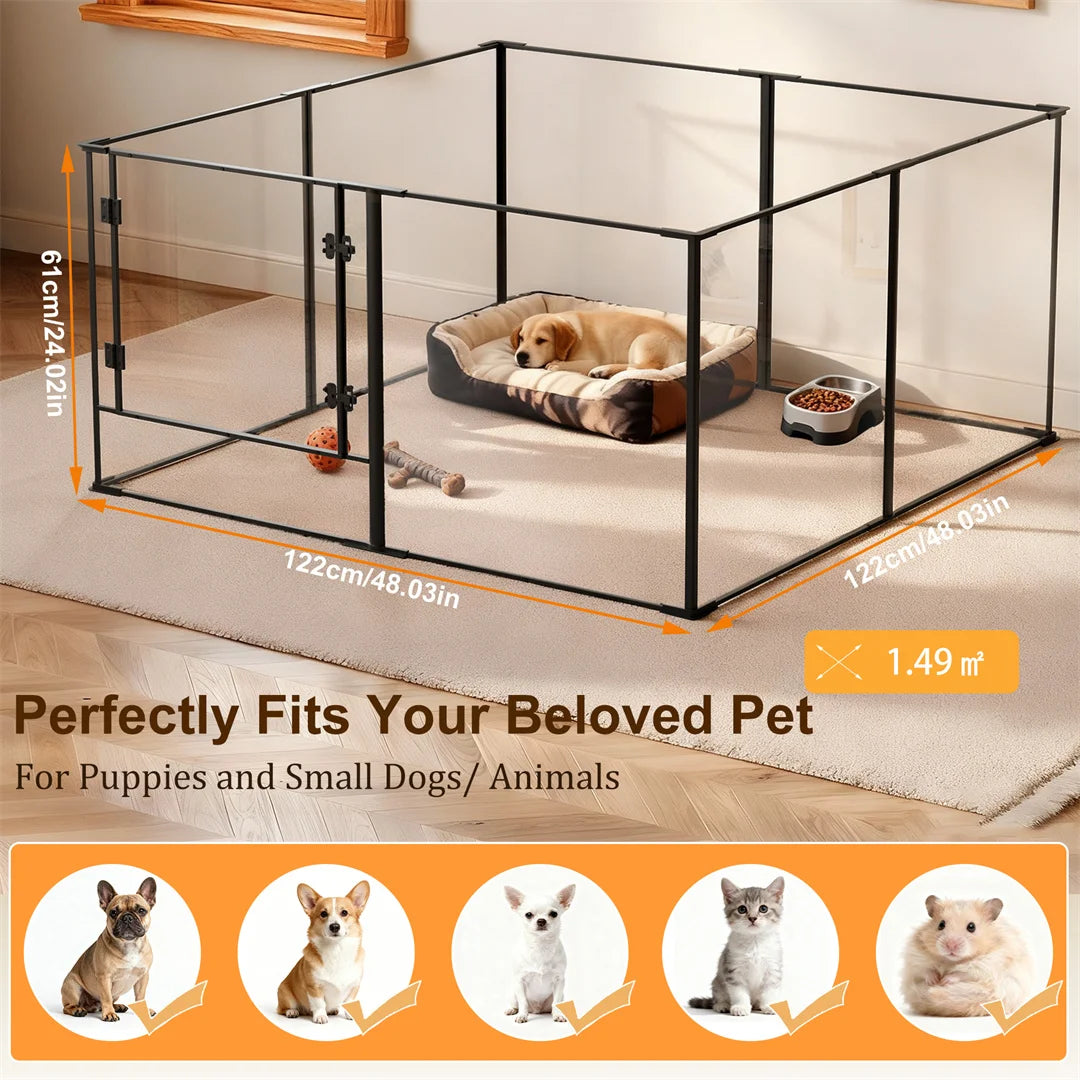 Bingopaw 8 Panel Acrylic Dog Indoor Whelping Playpen