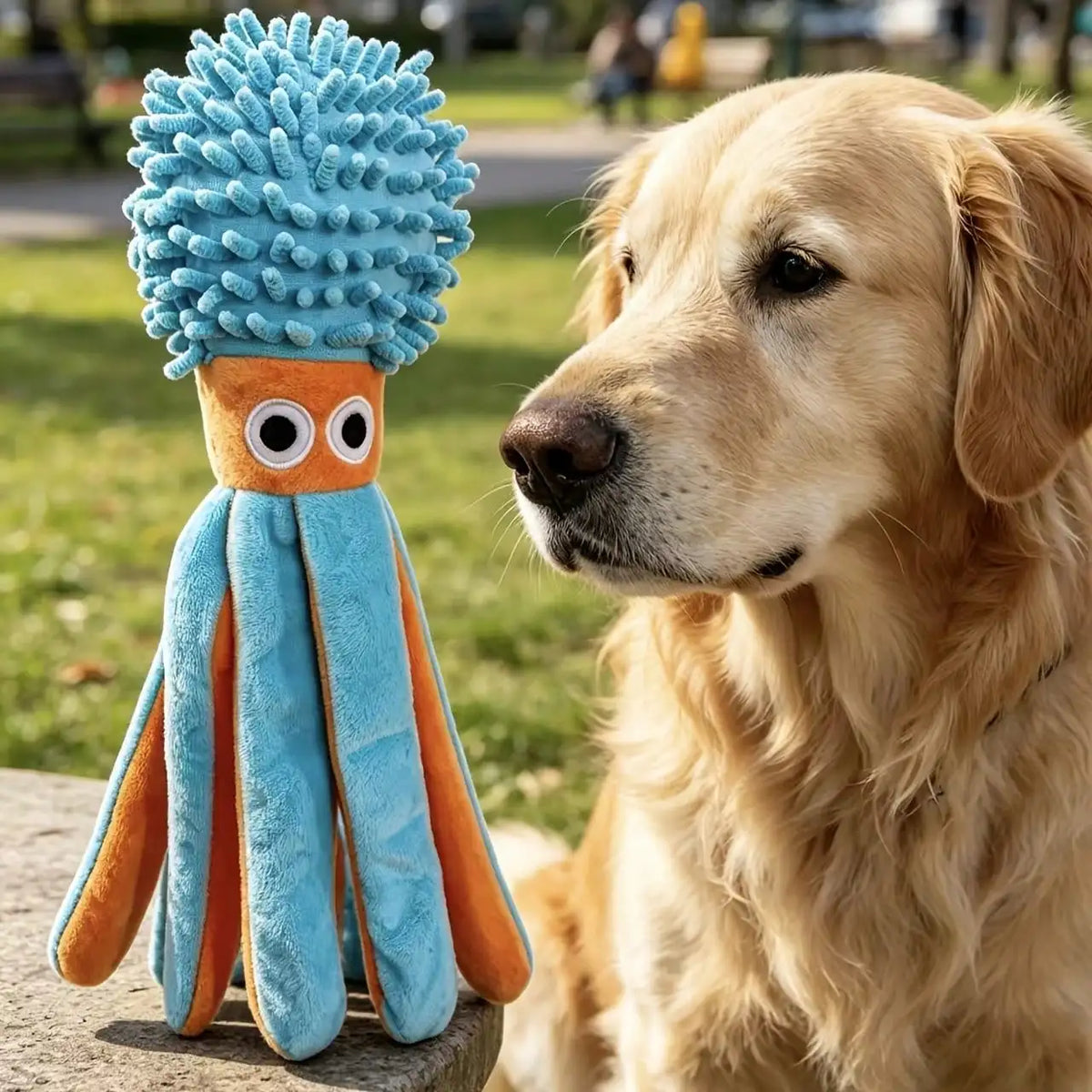 Plush Octopus Squeaky Dog Toy for Puppy Teething and Play