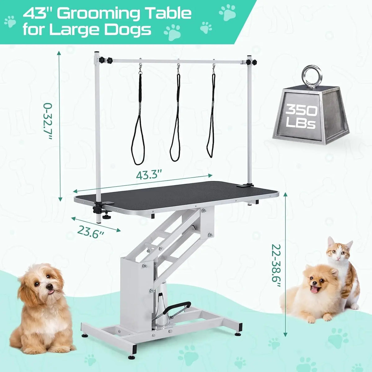 Garvee Heavy Duty Electric Pet Grooming Table With Adjustable Height