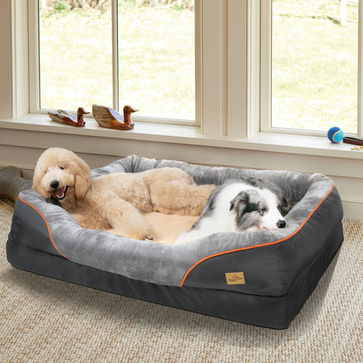 BINGOPAW Waterproof Dog Bed With Washable Fleece Cover