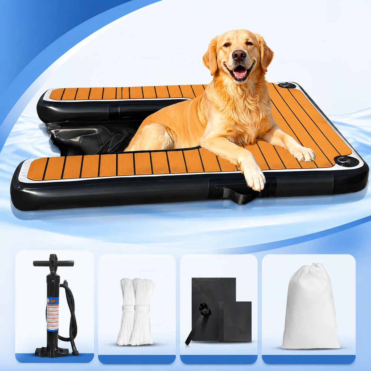Vancen Inflatable Dog Ramp Lightweight Pet Water Accessory