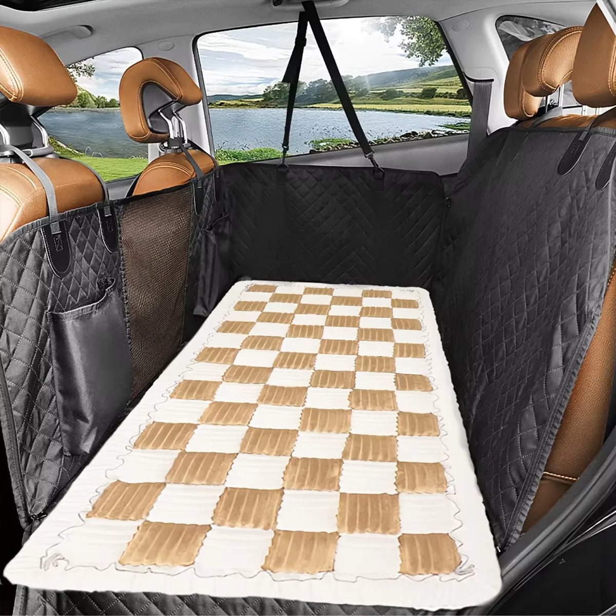 CWV Waterproof Coral Fleece Dog Car Seat And Bed Cover