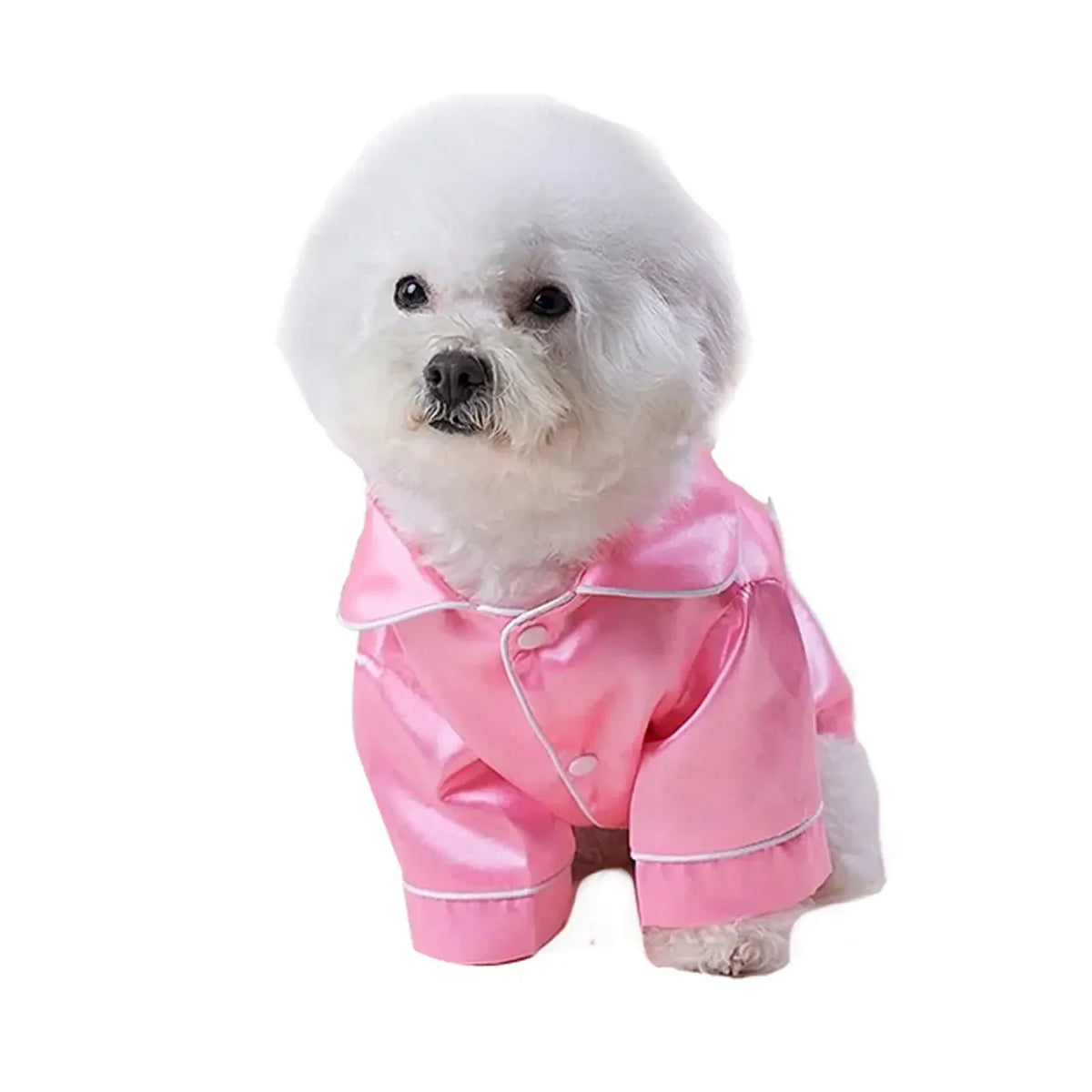 Cute Pet Silk Button Closure Pajamas for Dogs and Cats