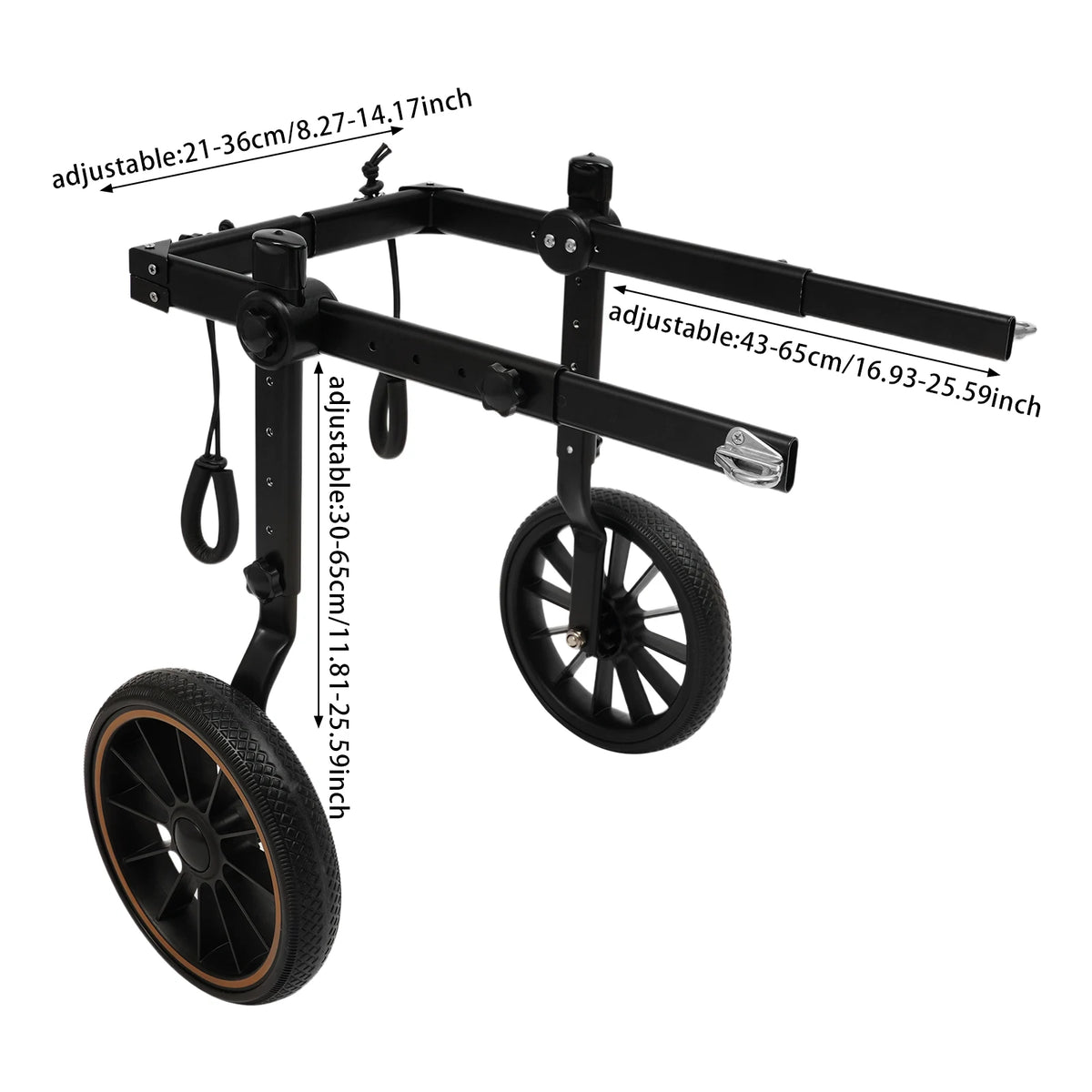 Bymaocar Adjustable Aluminum Dog Wheelchair With Hind Leg Support