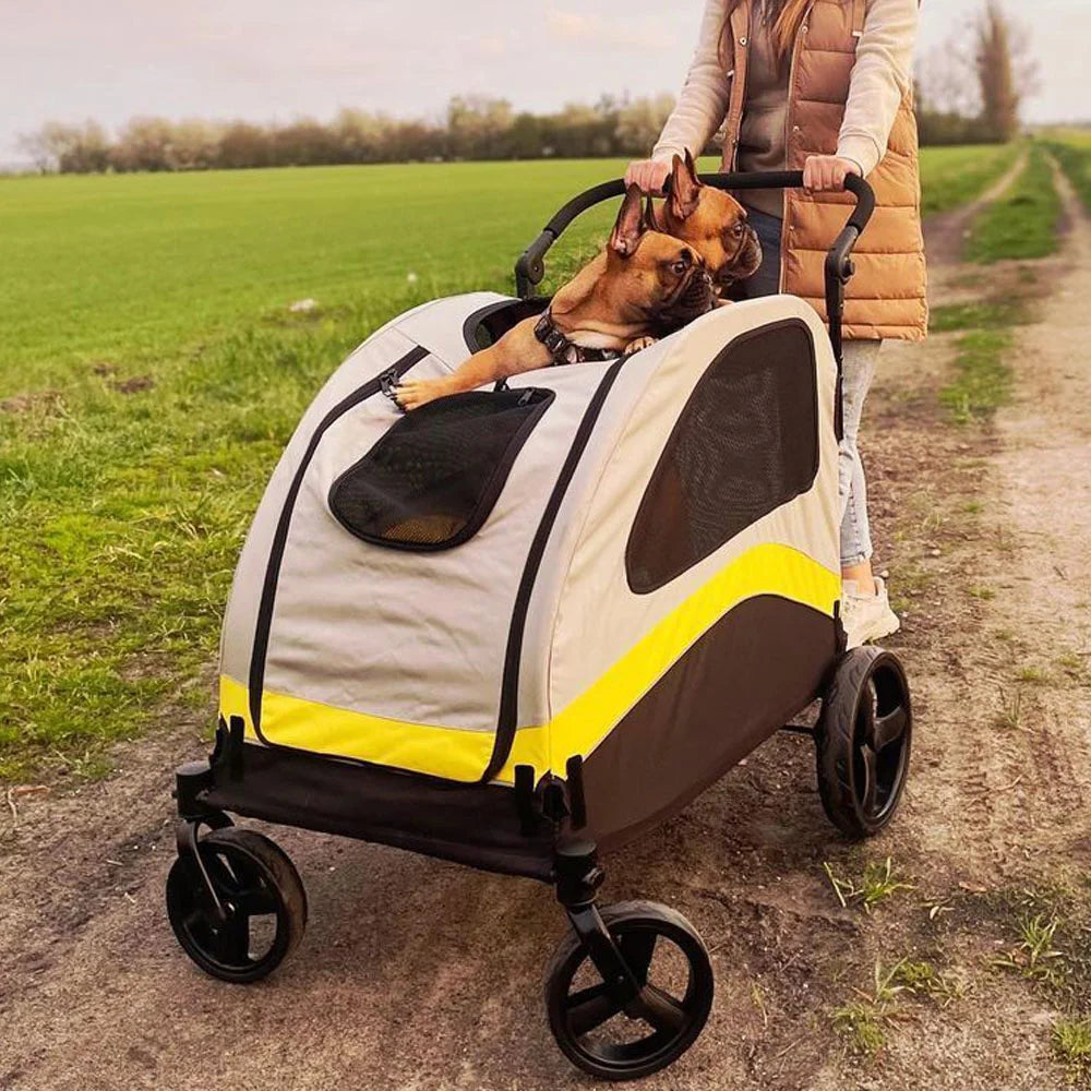 Premium Foldable Four Wheel Pet Dog Stroller And Jogger Wagon
