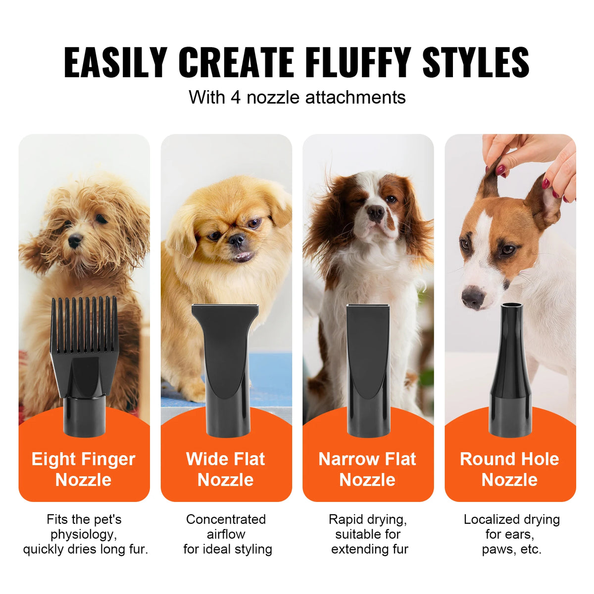 SucceBuy Powerful Pet Dryer With Adjustable Speed And Hose