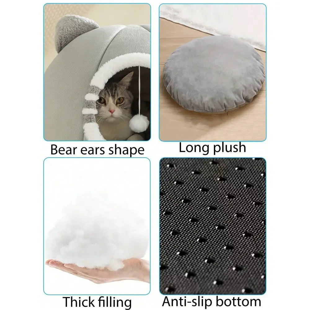 1 PC Cat Bed Kitten Bed, Washable Cat Beds For Indoor Cats, Super Soft Pet House For Puppy And Kitten With AntiSlip Bottom