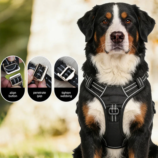 Reflective Heavy Duty Car Safety Harness With Seatbelt For Dogs
