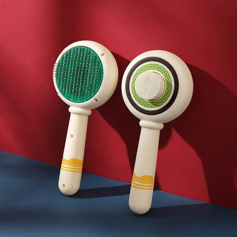 Long Hair Dog Cat Shedding Brush Multifunctional Bath Cleaning Grooming Comb Self-cleaning Pet Essential Supplies