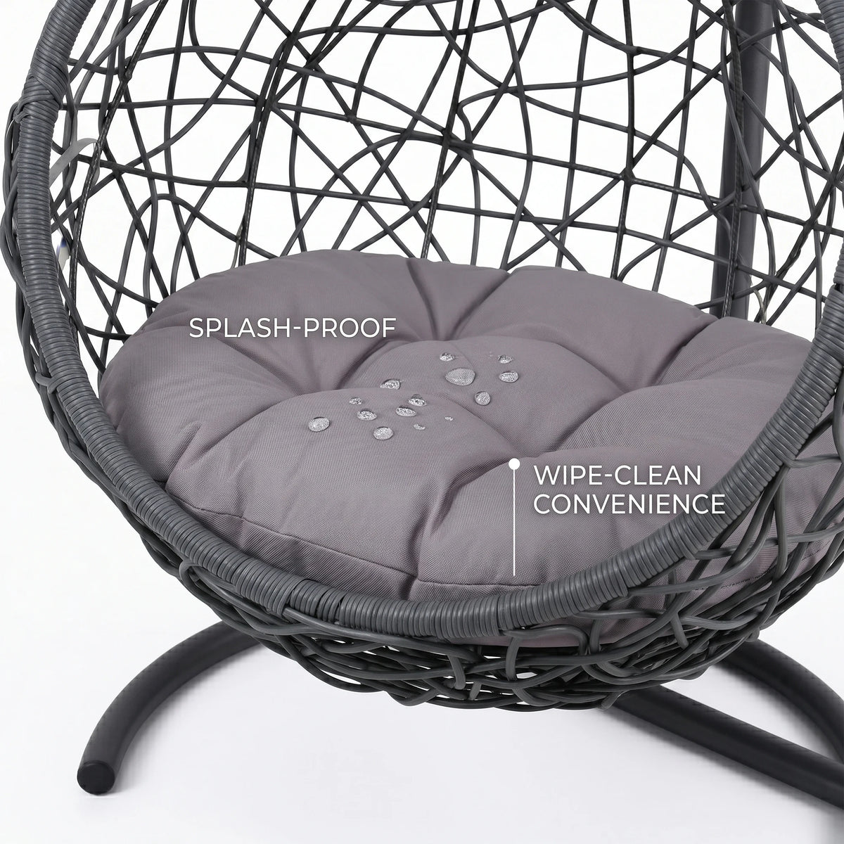 Rattan Wicker Cat Swing Bed With Hanging Stand And Cushion