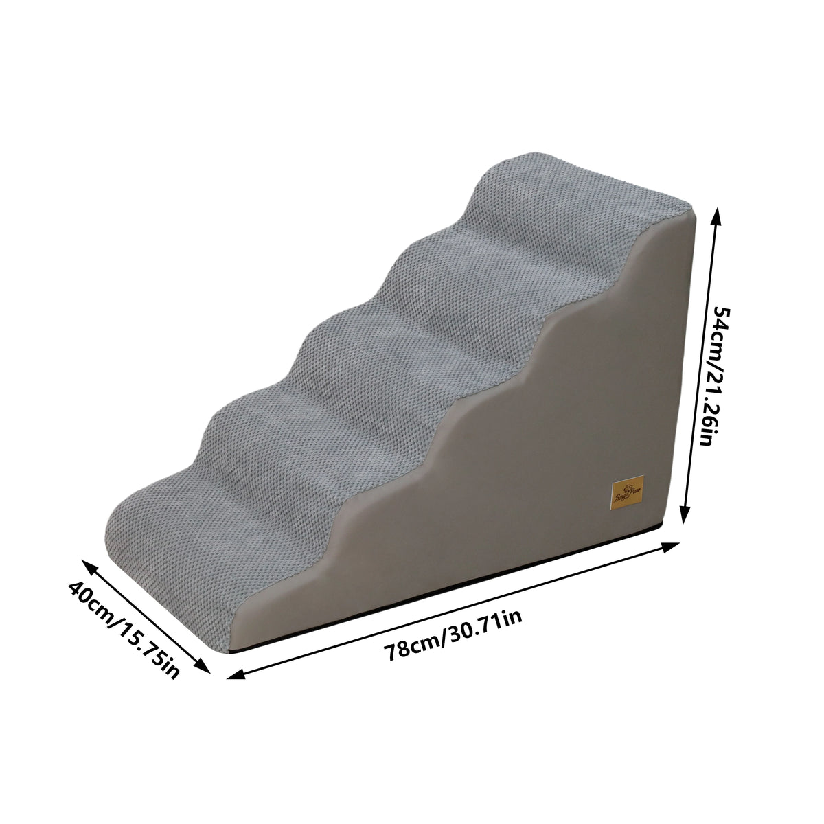 Curved Small Dog Stairs With Removable Cover High Density Foam