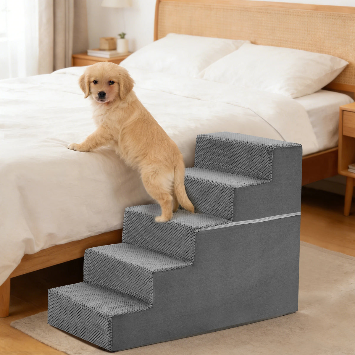 Jhk Right Angled Foam Dog Stairs Ramp For Small Pets