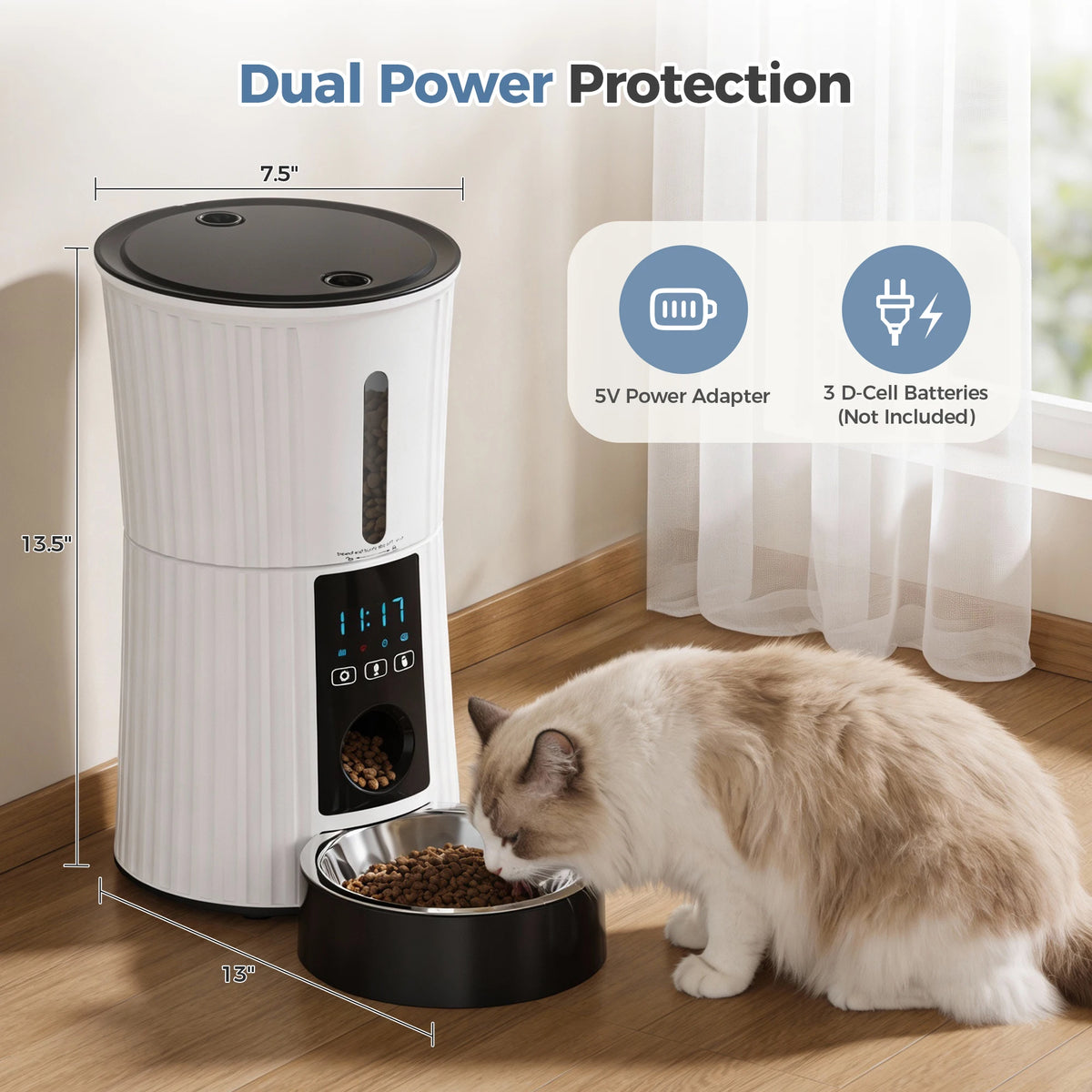 JHK Automatic Cat Feeder With WiFi App Control And Timer