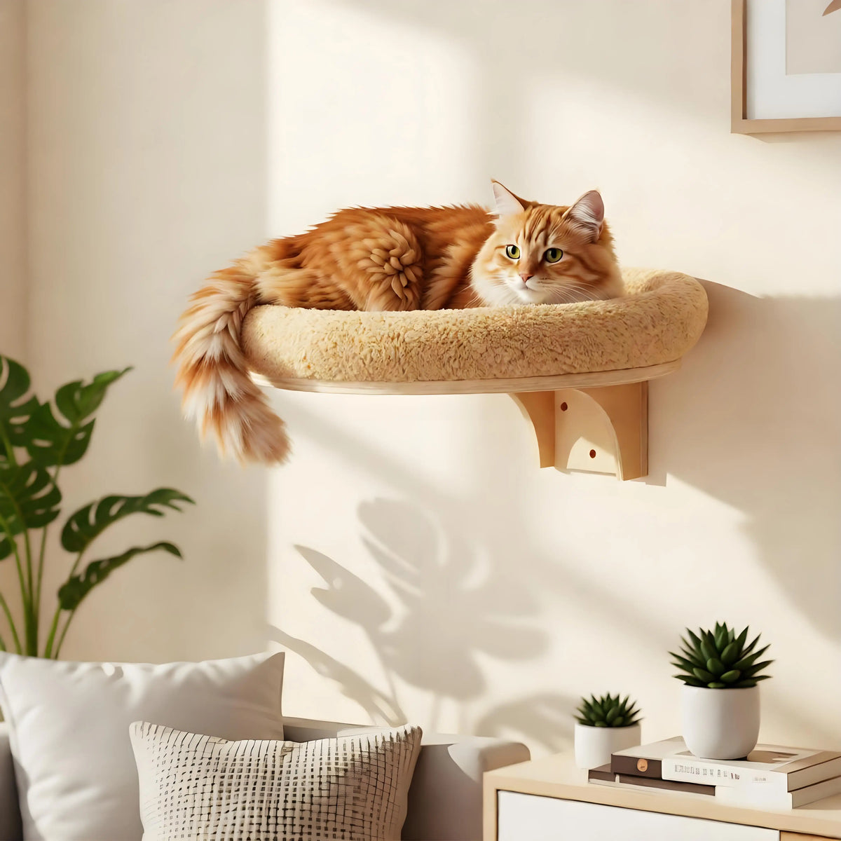 CWV Wall Mounted Cat Climbing Ladder Hammock Scratching Post