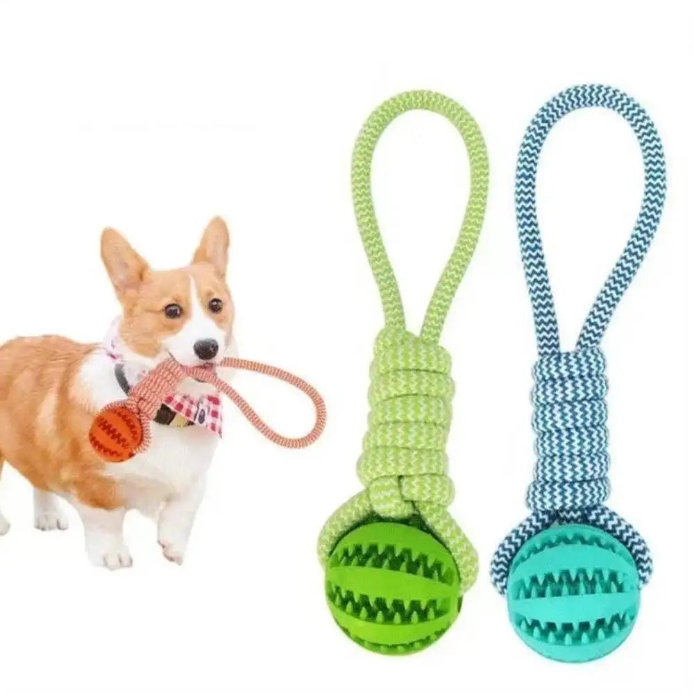 Dog Rope Tug Toy Treat Dispensing Ball For Dental Play
