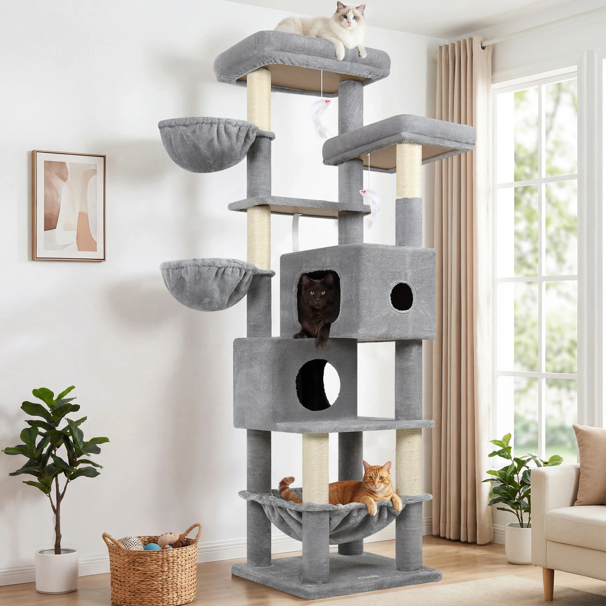 Globlazer Multi Level Cat Tree Tower with Hammocks and Condos
