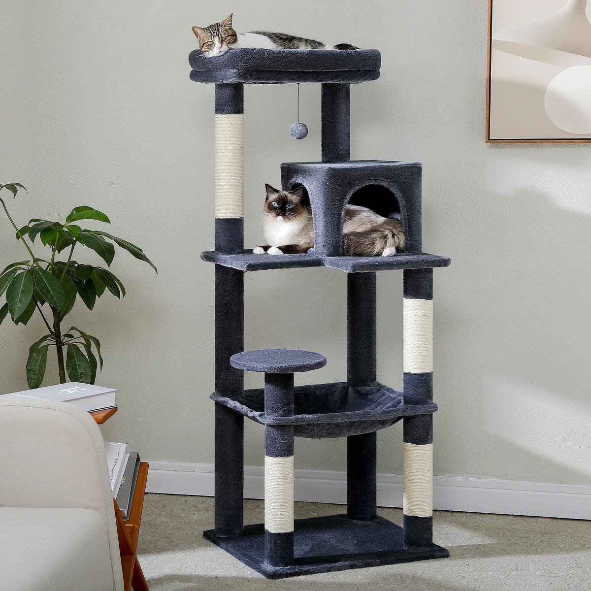 PAWZ Road Cat Tree With Hammock Condo And Sisal Posts