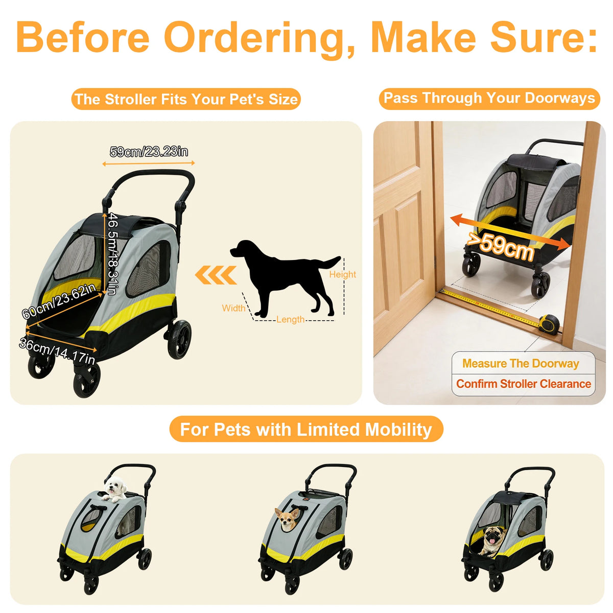 Premium Foldable Four Wheel Pet Dog Stroller And Jogger Wagon