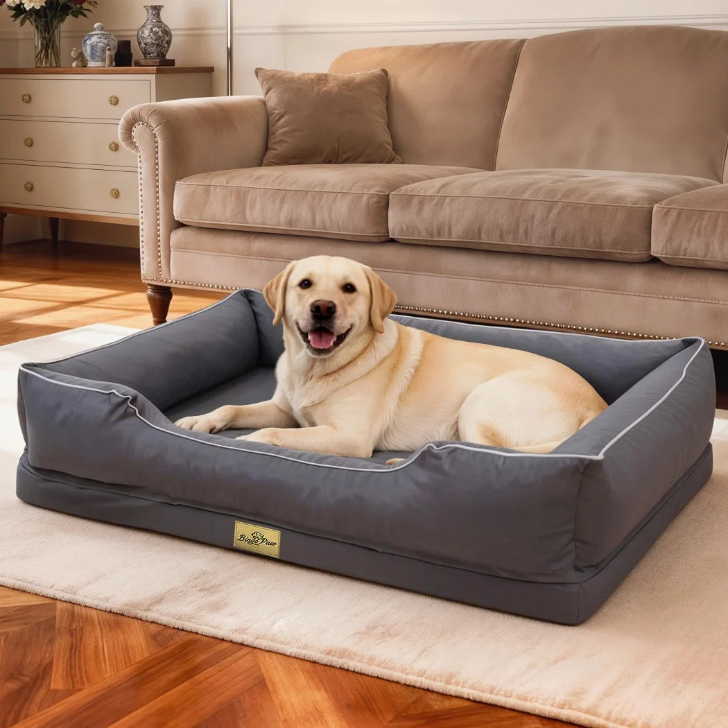 Borwart Orthopedic Dog Bed With Removable Cover And Waterproof Liner