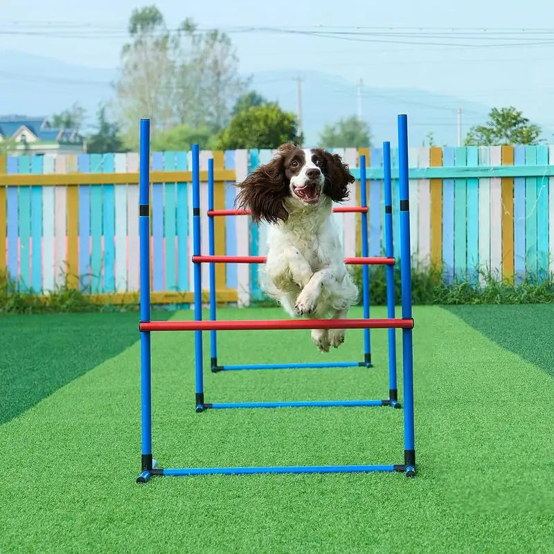Dog Agility Training Equipment Adjustable Hurdles Jump Ring Obstacle Course