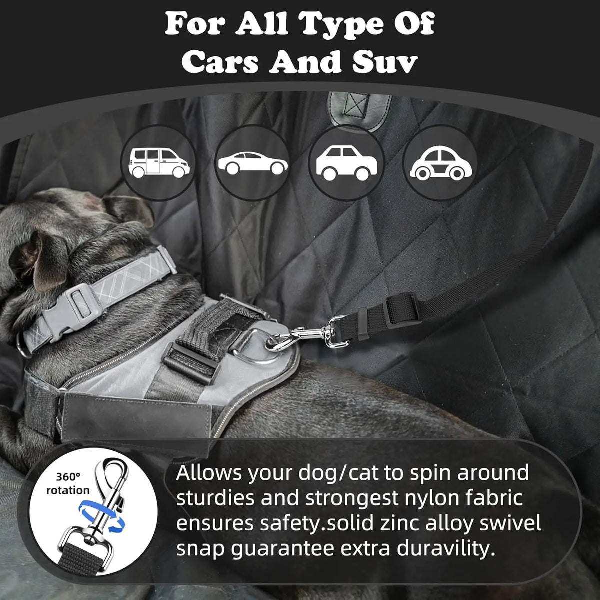 Tepoztec Adjustable Reflective Pet Car Seat Belt Harness