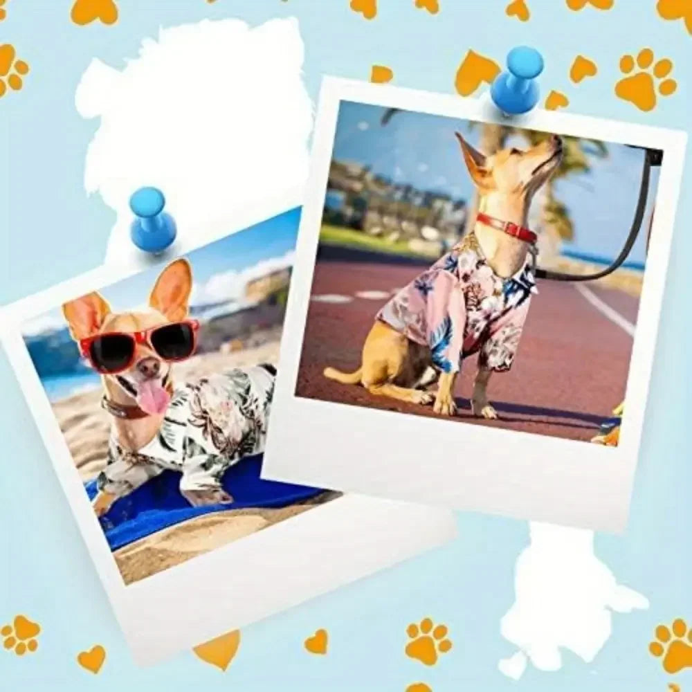 Hawaiian Floral Dog Shirts, Breathable Summer Pet Apparel Set