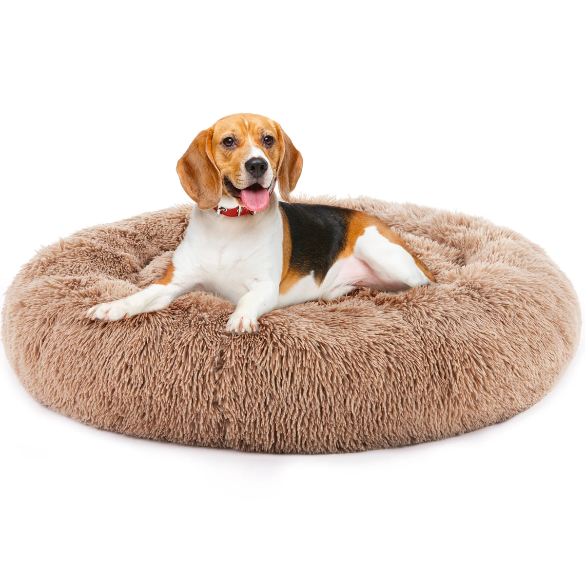 JHK Calming Round Dog Bed Plush Faux Fur Pet Mattress