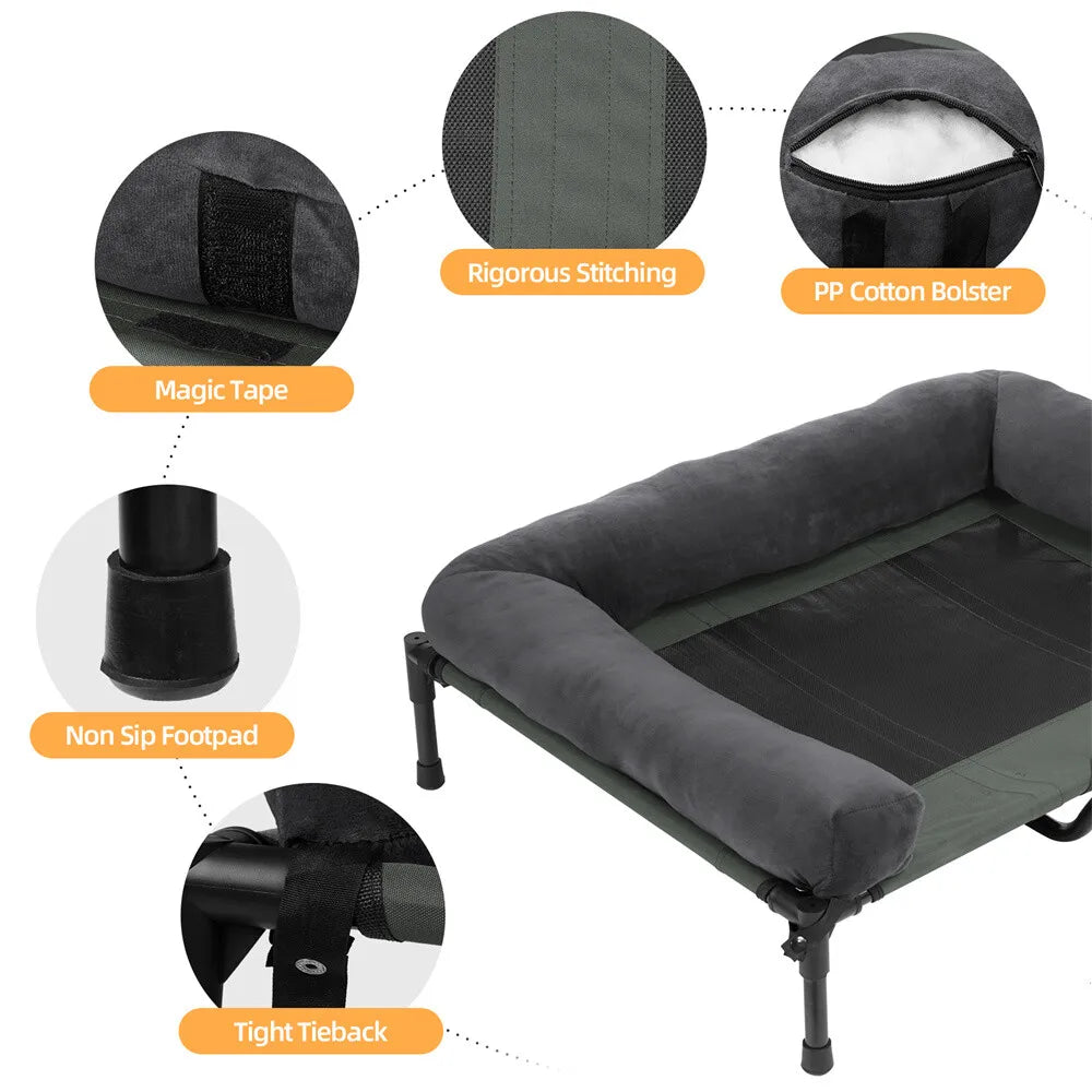 Borwart Raised Outdoor Dog Bed With Breathable Cooling Mat