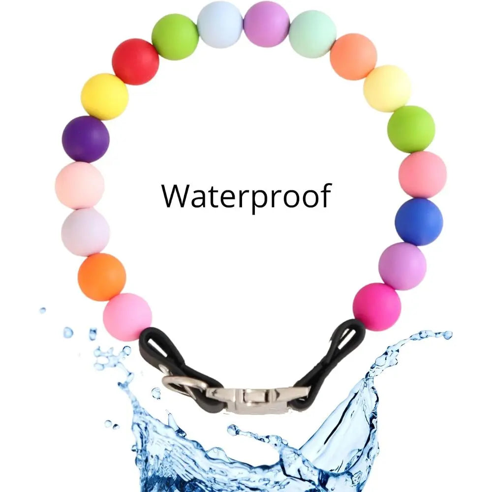 Handcrafted Beaded Silicone Pet Collar With D Ring Attachment