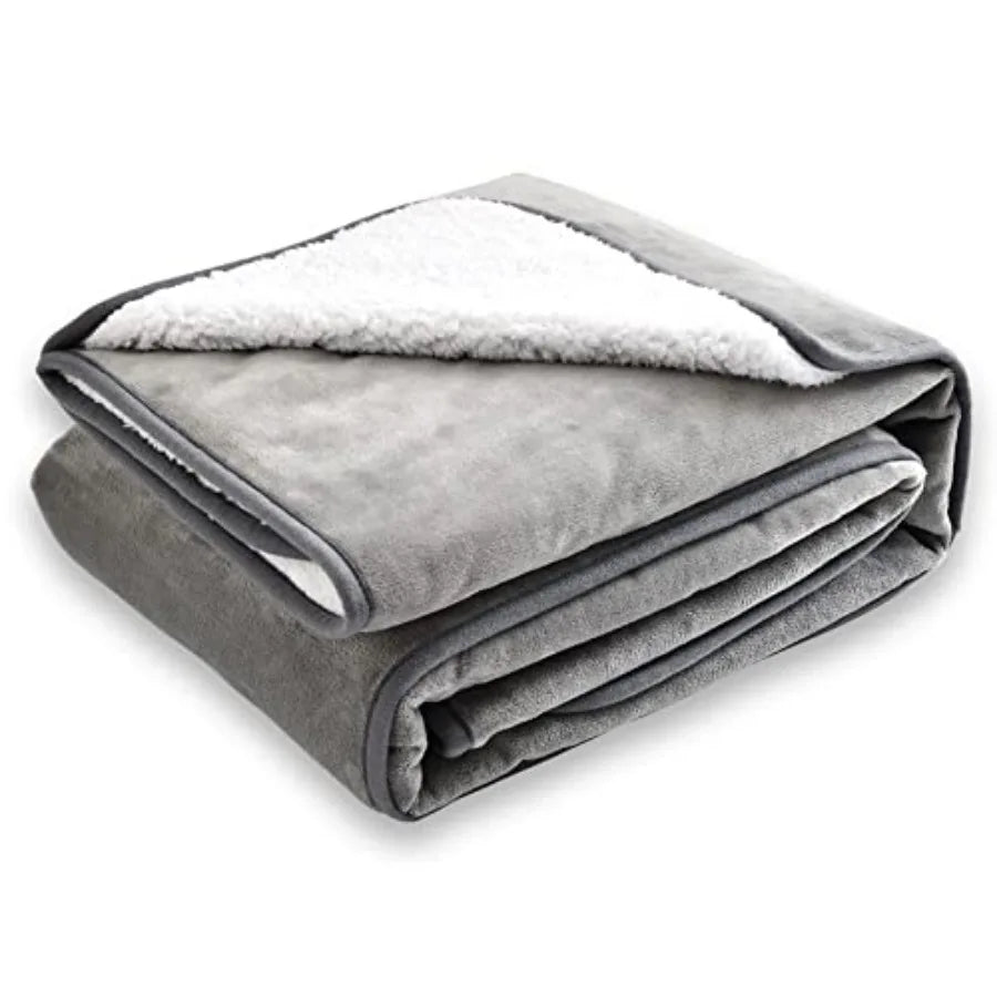 Waterproof Blanket for Bed Couch Sofa, Soft Liquid Pee Proof Pet Blanket for Dog Puppy Cat, Reversible Sherpa Fleece Furniture