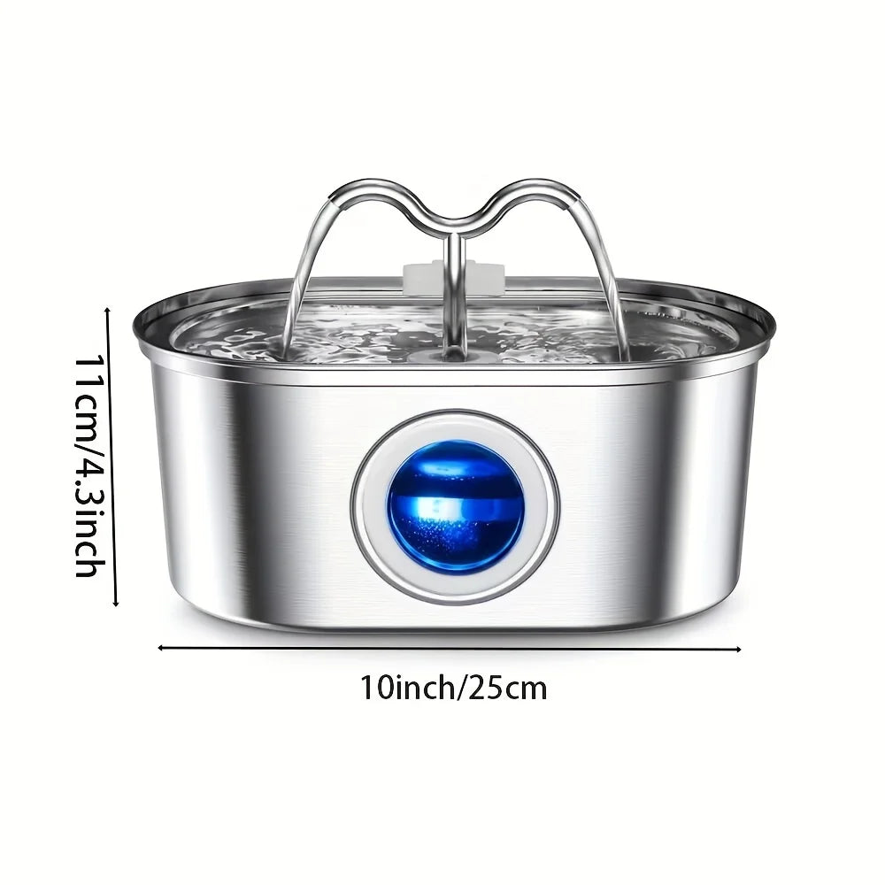 Stainless Steel Cat Water Fountain With Continuous Flow Design