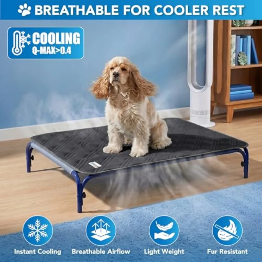 Dog Cooling Mat, Waterproof Self Cooling Dog Pad with Non-Slip Backing,  Pet Cooling Mat for Crate, Couch, Kennel and