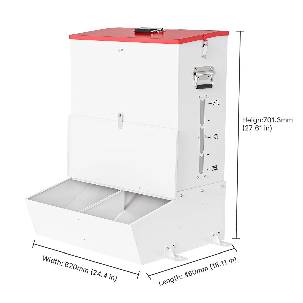 Automatic Lockable Stainless Steel Gravity Feeder for Dogs and Livestock
