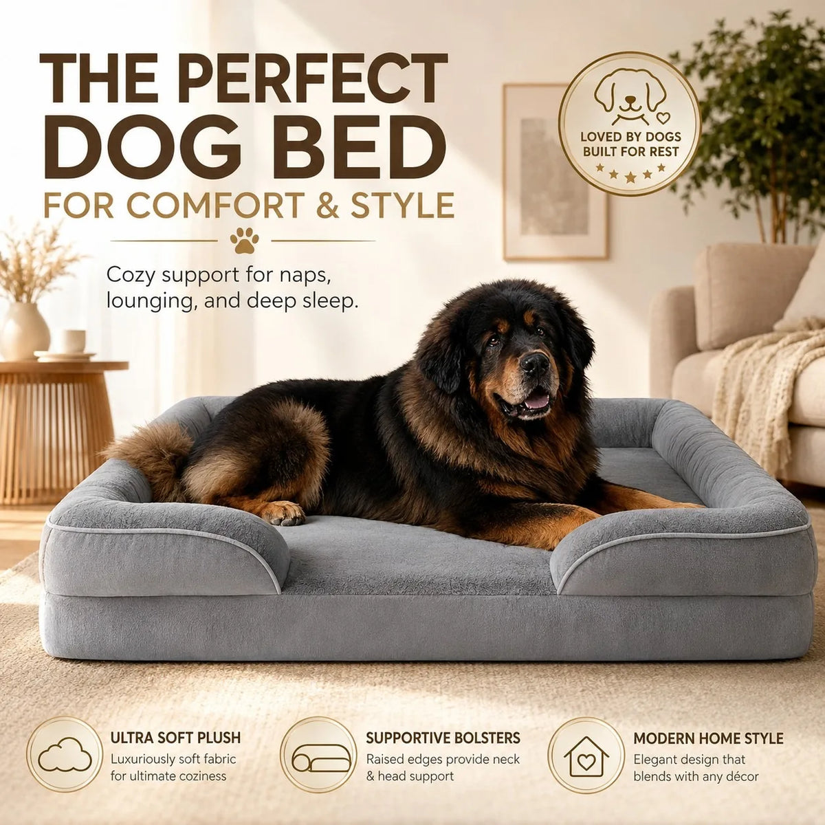 Multi-Size Dog Bed Sofa Washable Detachable Pet Bed for Dogs Comfortable Soft Cushion for Small Medium Large Dogs