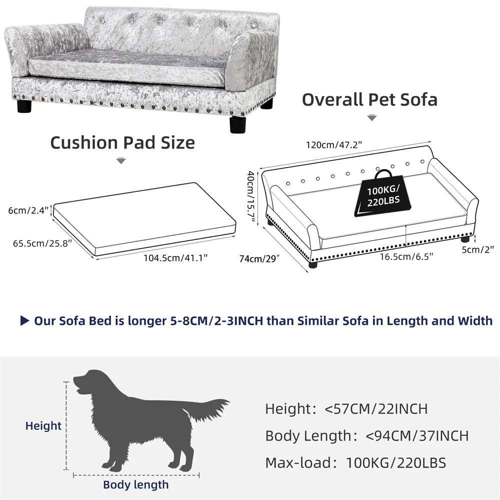 Borwart Heavy Duty Raised Pet Sofa With Removable Cover